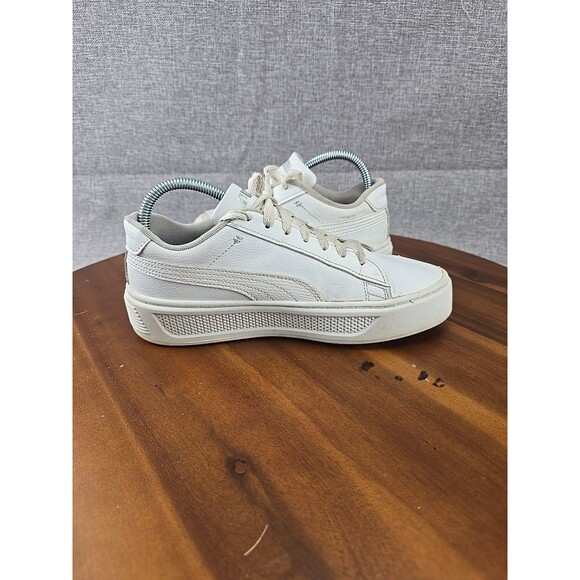 PUMA Smash Platform v3 White Silver Sneakers‎ Women’s US 7.5 EU 38 Casual Shoes - Picture 12 of 14